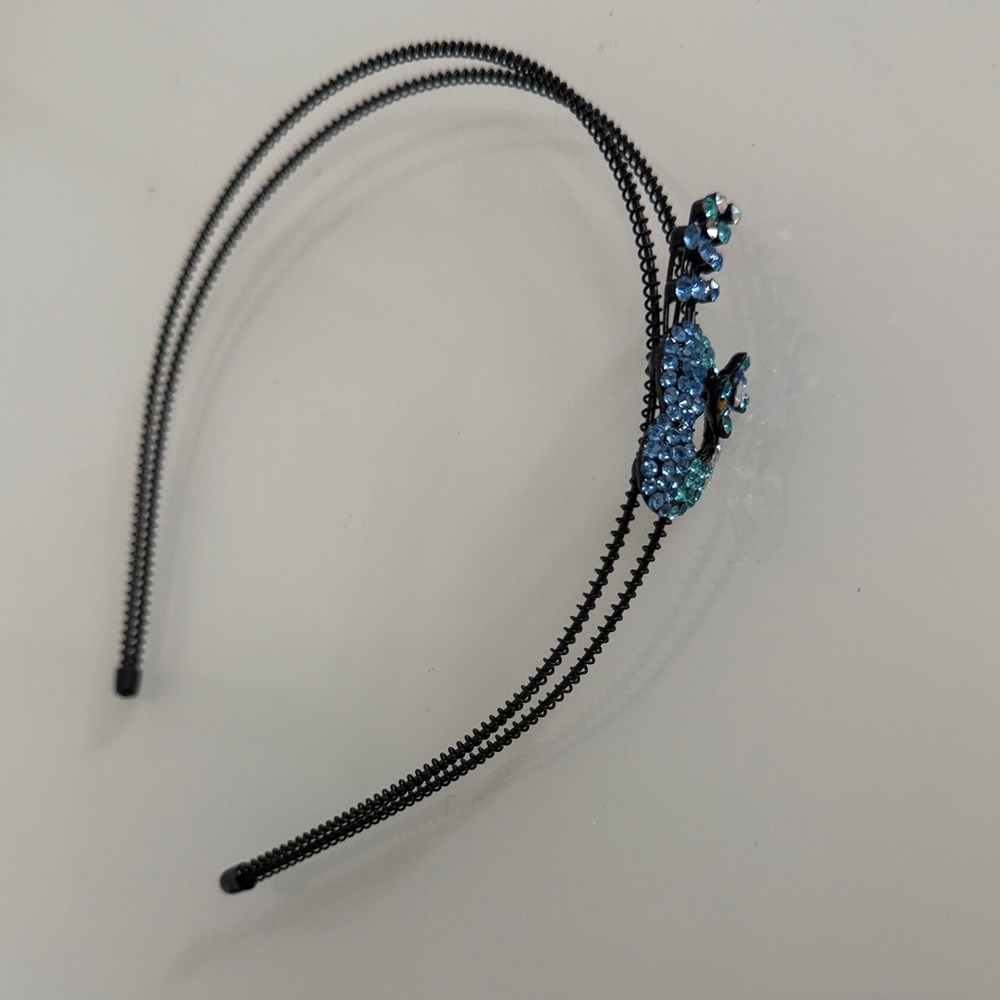 Y2K Headband with Blue Rhinestones